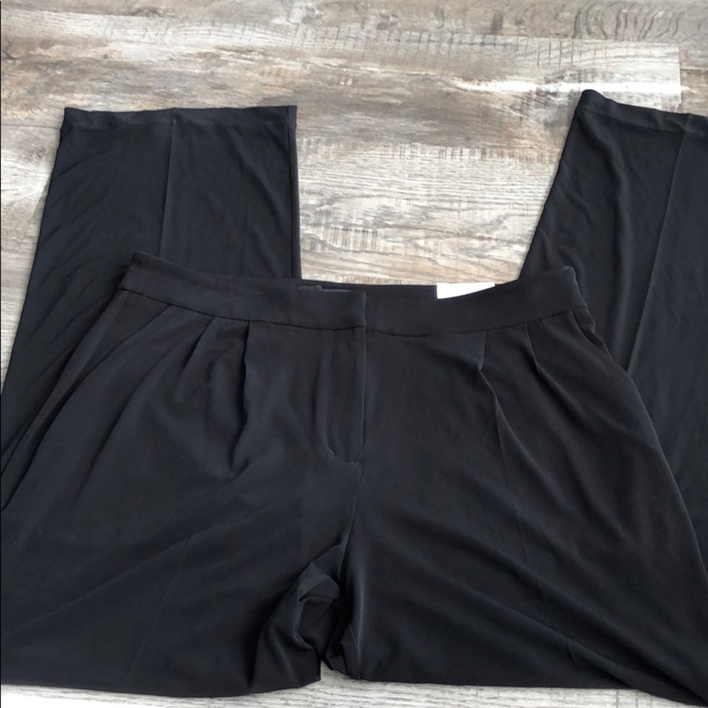 Express wide leg mid rise dress pants black